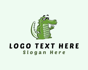 Reptile - Waving Cool Croc logo design