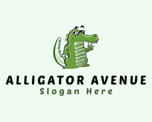 Alligator - Waving Cool Croc logo design