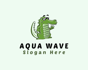 Waving Cool Croc logo design