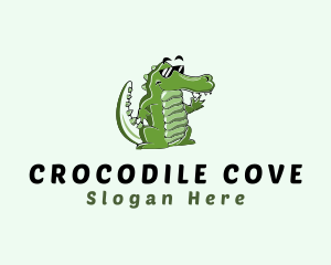Crocodile - Waving Cool Croc logo design