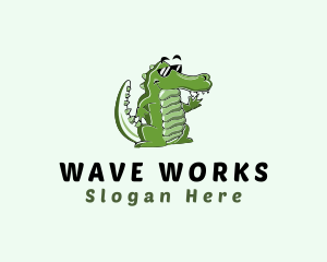 Waving - Waving Cool Croc logo design