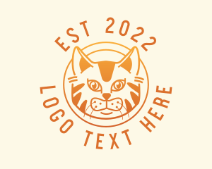 Pet Store - Orange Tabby Cat Pet logo design