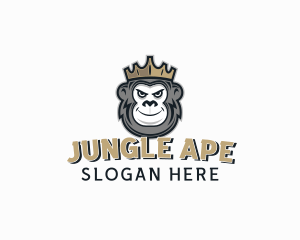 Ape - Monkey Ape Crown logo design