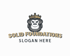 Simian - Monkey Ape Crown logo design