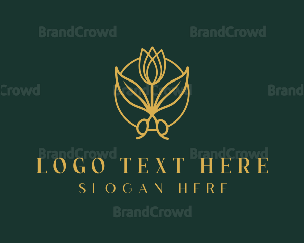 Elegant Floral Shears Logo