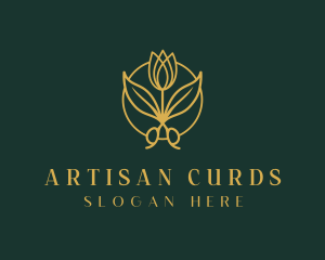 Elegant Floral Shears logo design