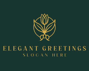 Elegant Floral Shears logo design