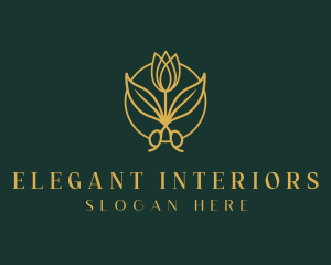 Elegant Floral Shears logo design