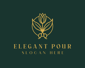 Elegant Floral Shears logo design