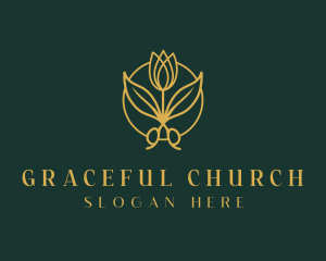 Artisanal - Elegant Floral Shears logo design