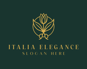 Elegant Floral Shears logo design