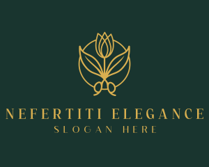 Elegant Floral Shears logo design