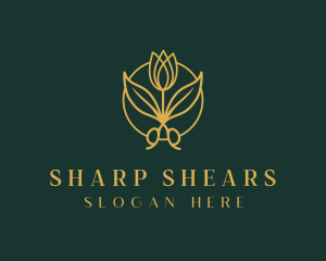 Elegant Floral Shears logo design