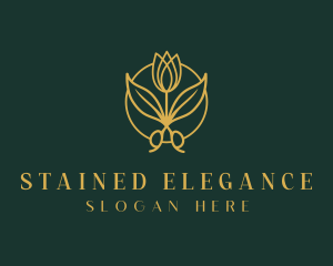 Elegant Floral Shears logo design