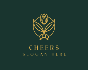 Upscale - Elegant Floral Shears logo design