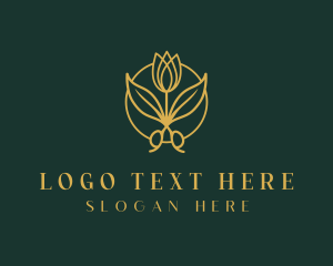 Salon - Elegant Floral Shears logo design