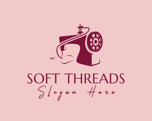 Cloth - Pink Sewing Machine logo design