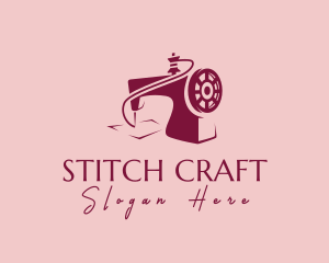 Sew - Pink Sewing Machine logo design