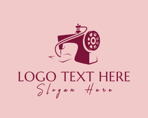 Sew - Pink Sewing Machine logo design