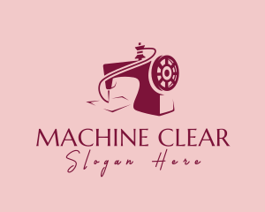 Pink Sewing Machine logo design