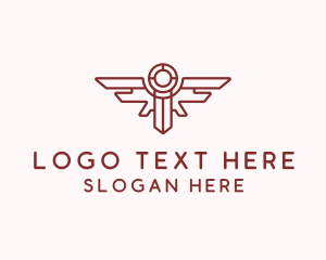 Pilot - Wings Sword Outline logo design