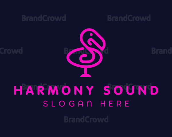 Neon Flamingo Character Logo