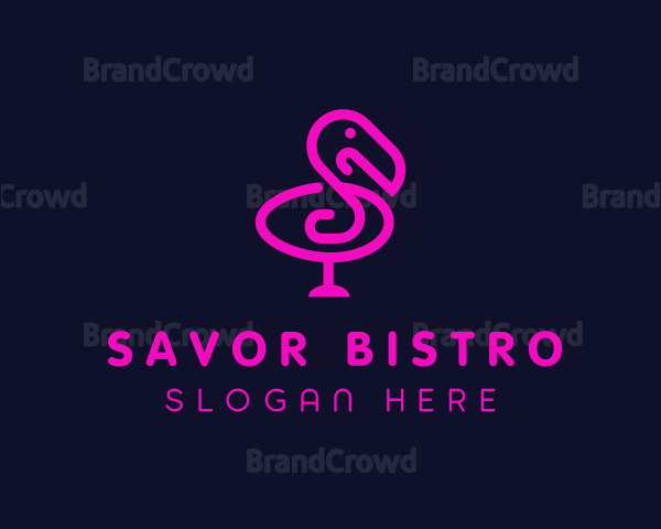 Neon Flamingo Character Logo