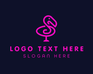 Neon Flamingo Character Logo