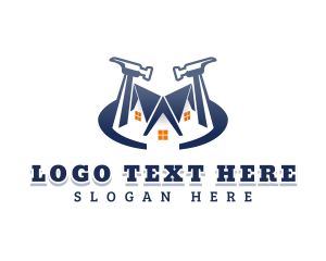 Tools - Hammer Roofing  Construction logo design