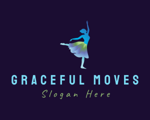 Woman Ballerina Dancer logo design