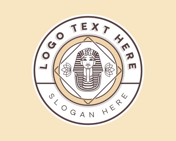 History - Egyptian Pharaoh Bust logo design
