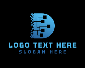 Developer - Pixel Software Letter D logo design