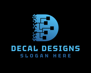 Pixel Software Letter D logo design