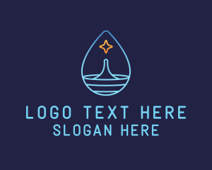 Clean - Water Droplet Star logo design