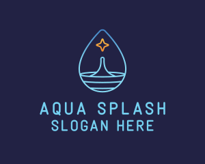 Water Droplet Star logo design