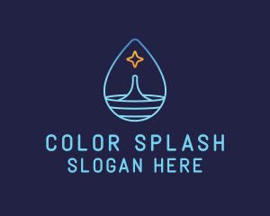 Water Droplet Star logo design