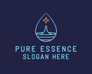 Purification - Water Droplet Star logo design