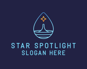 Water Droplet Star logo design