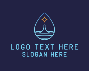 Space - Water Droplet Star logo design