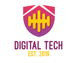 Digital - Digital Music Shield logo design