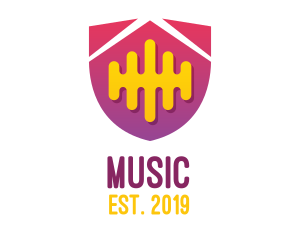 Digital Music Shield logo design