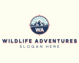 Adventure Mountain Compass logo design