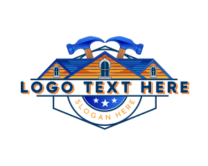 House - Hammer Roof Builder logo design
