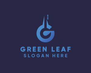 Blue Letter G Guitar logo design