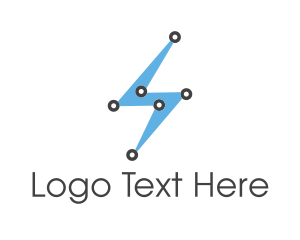 Hi Tech - Blue Lightning Tech logo design