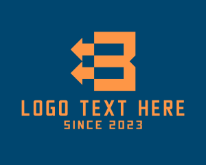 Orange - Arrow Company Letter B logo design