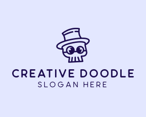 Smart Skull Doodle  logo design