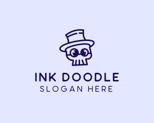 Smart Skull Doodle  logo design