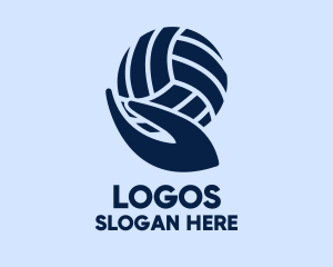 Violet - Volleyball Player Hand logo design