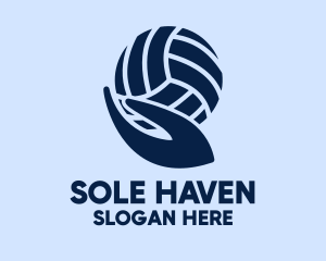 Varsity - Volleyball Player Hand logo design